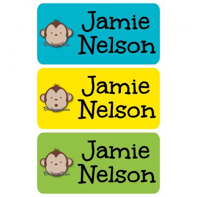 Adorable Monkey Boy Clothing Tag Labels