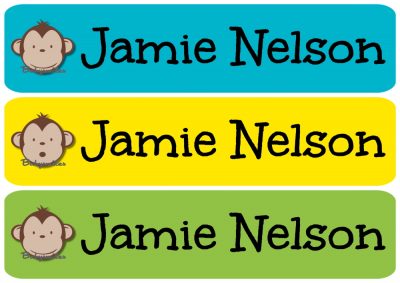 Adorable Monkey Boy Iron On Clothing Labels