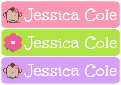 Adorable Monkey Girl Iron On Clothing Labels