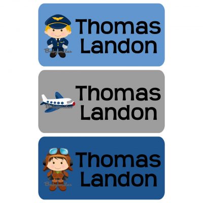 Airplane Pilot Clothing Tag Labels