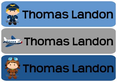 Airplane Pilot Rectangle Personalized Name Labels