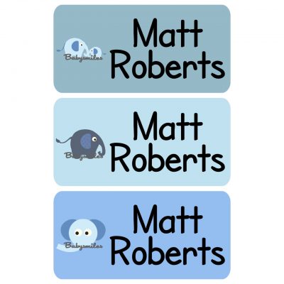 Baby Blue Elephant Clothing Tag Labels