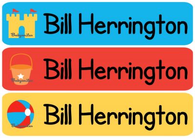 Beach Fun Rectangle Personalized Stickers