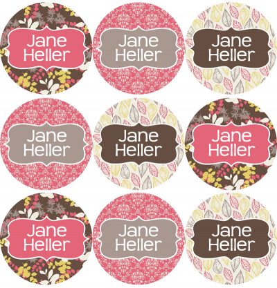 Beautiful Stephanie Round Personalized Name Labels