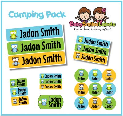 Adorable Owl Boy Camp Labels Pack