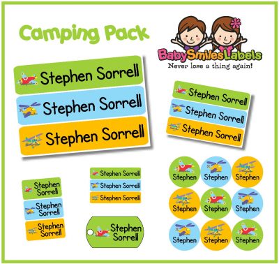 Airplanes Camp Labels Pack