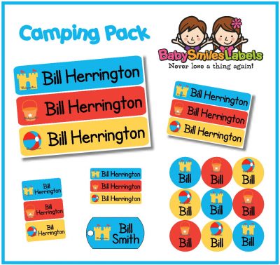 Beach Fun Camp Labels Pack