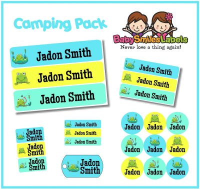 Cute Lil Frog Camp Labels Pack
