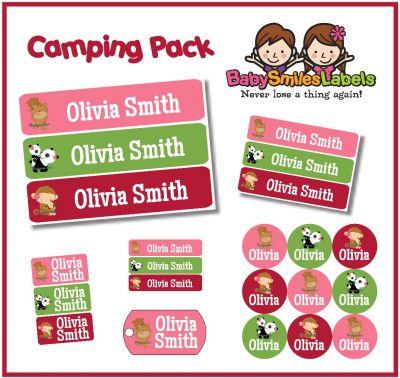 Cutie Animal Family Camp Labels Pack