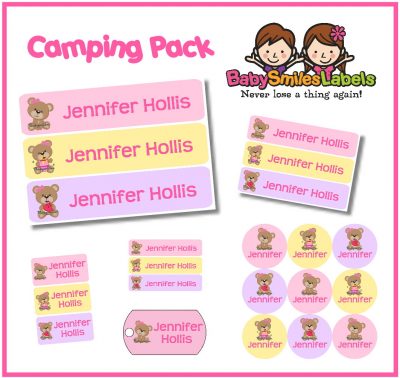 Cutie Bear Camp Labels Pack
