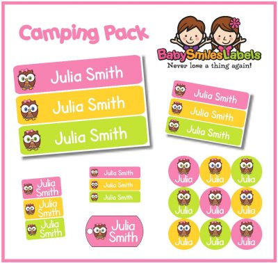 Cutie Owl Camp Labels Pack