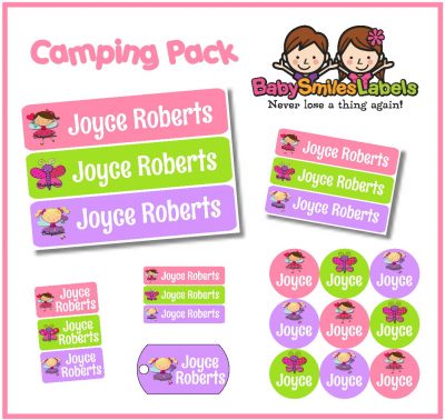 Lil Cute Girls Camp Labels Pack