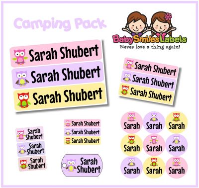 Owl Girl Camp Labels Pack