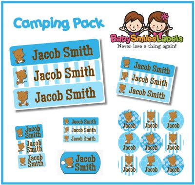 Teddy Bear Boy Camp Labels Pack