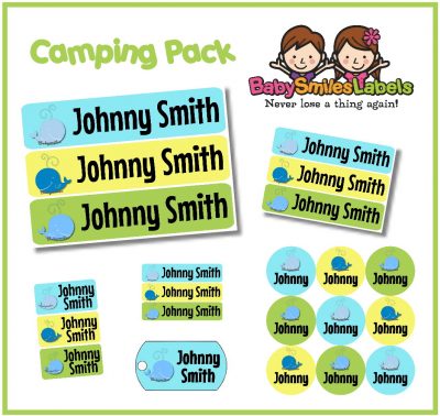 Whales Camp Labels Pack