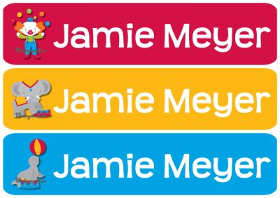 Crazy Circus Rectangle Personalized Name Labels