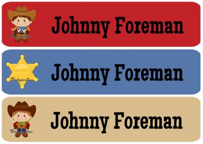 Cool Cowboy Rectangle Personalized Name Labels
