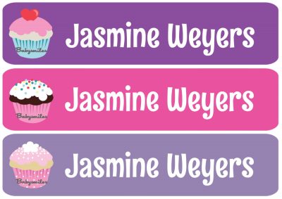 Sweet Cupcakes Rectangle Personalized Name Labels