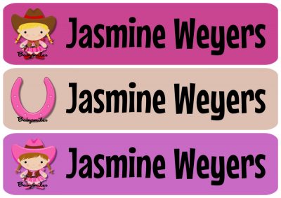 Lil Cool Cowgirls Rectangle Personalized Name Labels