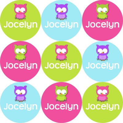 Cute Owl Girl Shoe Label