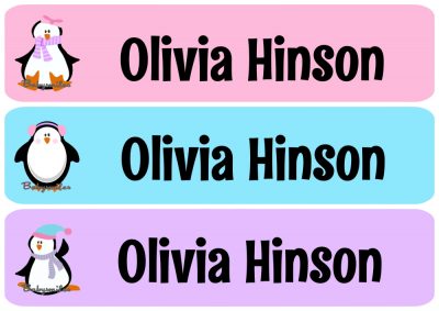Cute Penguin Rectangle Personalized Name Labels