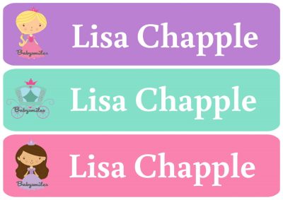 Cute Princess Rectangle Personalized Name Labels