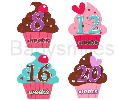 Megan - Sweet Yummy Cupcakes Mama to Be Photo Stickers