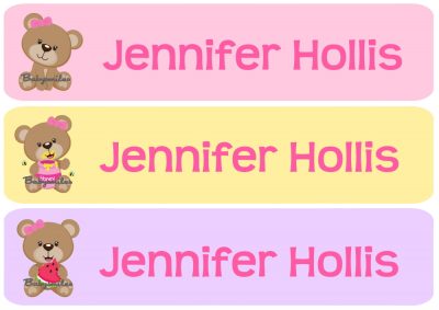 Cute Bear Rectangle Personalized Name Labels