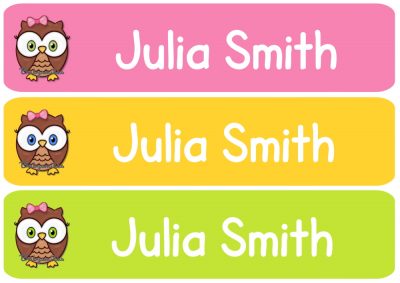 Cutie Owl Rectangle Personalized Name Labels