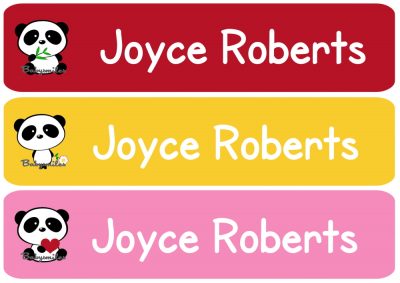 Cutie Panda Rectangle Personalized Name Labels