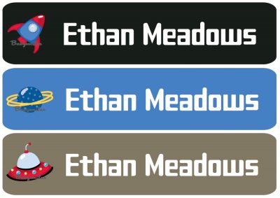 Deep Space Rectangle Personalized Name Labels