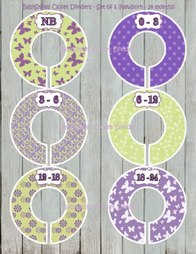 Custom Closet Dividers - Newborn to 24 Months - Butterflies 128