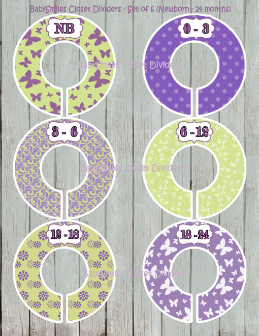 Custom Closet Dividers - Newborn to 24 Months - Butterflies 128