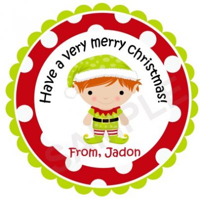 Christmas Elves Personalized Stickers