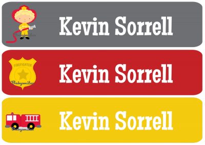 Firefighter Hero Rectangle Personalized Name Labels