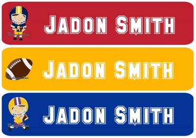 Football Allstars Iron On Clothing Labels