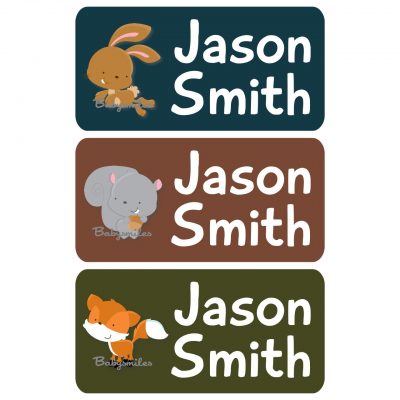 Cute Forest Animals Clothing Tag Labels