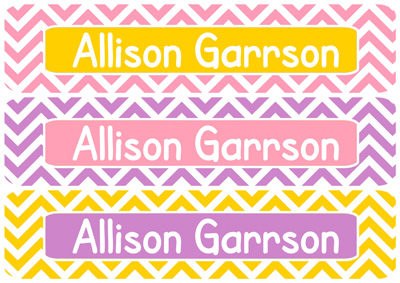 Girl Chevron Iron On Labels