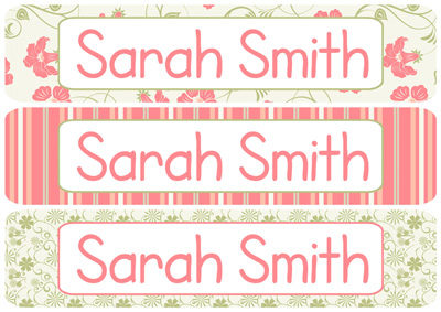 Beautiful Spring Flowers Rectangle Personalized Name Labels