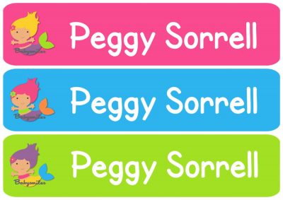 Lil Beautiful Mermaids Rectangle Personalized Name Labels