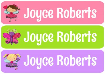 Lil Cute Girls Rectangle Personalized Name Labels