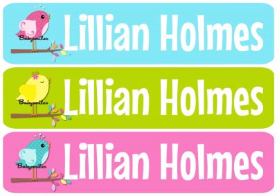 Lil Cute Girly Birds Rectangle Personalized Name Labels
