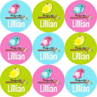 Lil Cute Girly Birds Shoe Label