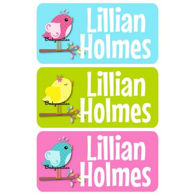Lil Cute Girly Birds Clothing Tag Labels