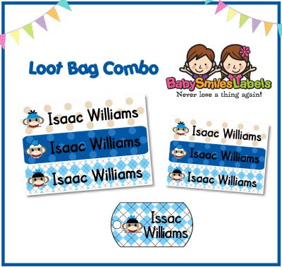 Sock Monkey Boy Loot Bag Combo