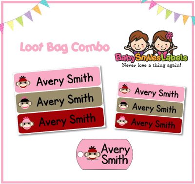 Sock Monkey Girl Loot Bag Combo