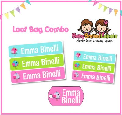 Lil Cute Girly Birds Loot Bag Combo