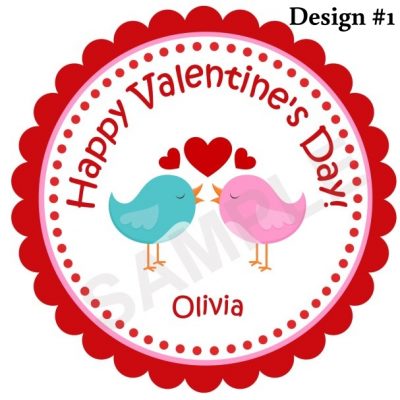 Valentine's Day Love Birds Personalized Stickers
