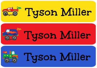 Monster Truck Iron On Clothing Labels