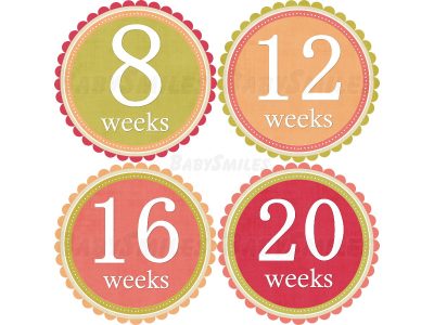 Natalie - Sweet Pink, Peach and Red Design Mama to Be Photo Stickers